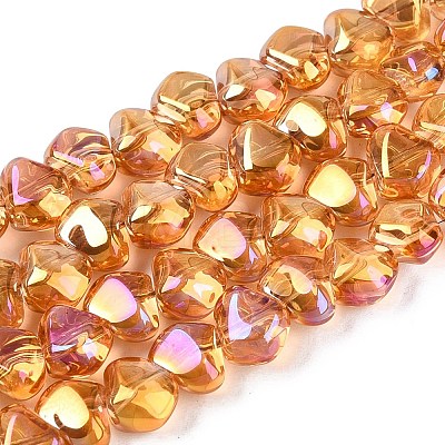 Electroplate Transparent Glass Beads Strands EGLA-Q133-01A-10-1