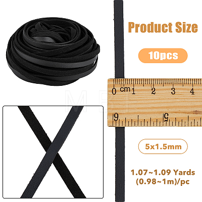 DICOSMETIC 10Pcs Flat PU Leather Cord WL-DC0001-02A-1