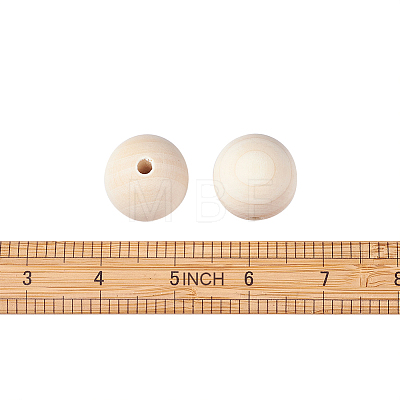 Round Unfinished Wood Beads WOOD-TA0001-07-LF-1