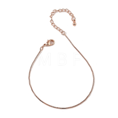 Rack Plating Brass Box Chain Bracelets for Women BJEW-G735-02RG-1