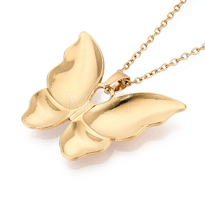 304 Stainless Steel Pendant Necklaces NJEW-T018-19G-1