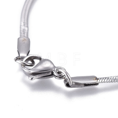 Non-Tarnish 304 Stainless Steel Flat Snake Chain Necklaces NJEW-F277-02B-P-1