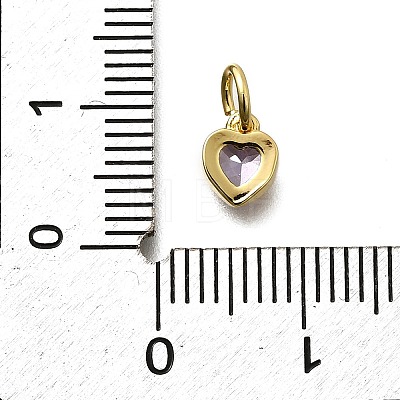 Brass Micro Pave Cubic Zirconia Charms KK-P295-14G-03-1