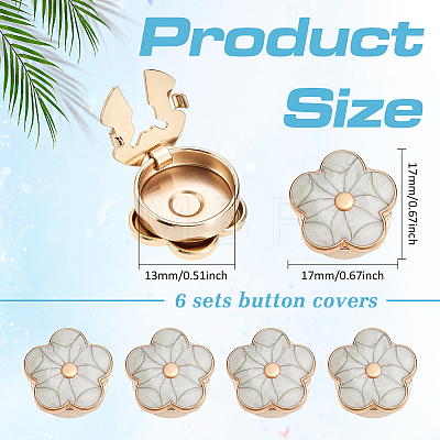 6Pcs Zinc Alloy Cufflinks BUTT-ME0001-50B-02-1