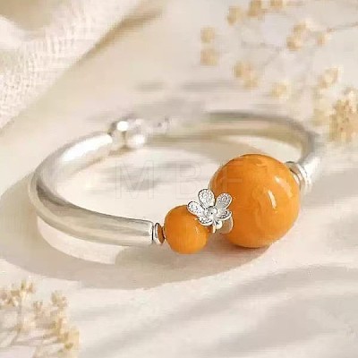Round Resin Alloy Flower Bangles for Women WG4C6B7-01-1