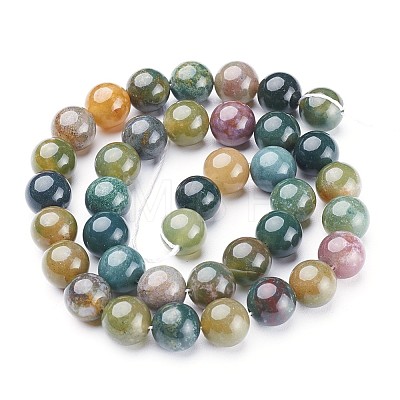 Natural Indian Agate Beads Strands GSR10mmC002-1