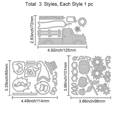 Autumn Theme Carbon Steel Cutting Dies Stencils DIY-WH0309-1104-1