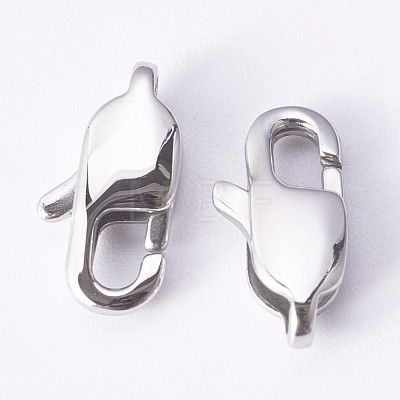 Tarnish Resistant 304 Stainless Steel Lobster Claw Clasps STAS-P190-06-1