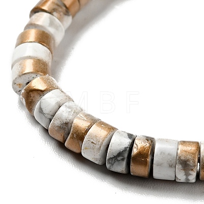 Electroplated Natural Howlite Bead Strands G-D470-01D-1