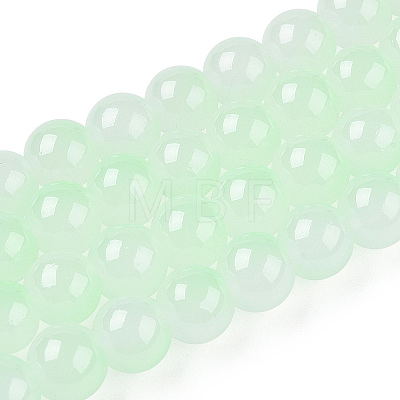 Baking Paint Imitation Jade Glass Round Bead Strands X1-DGLA-N003-8mm-02-1-1