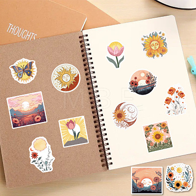 50Pcs Plant Theme PVC Self Adhesive Cartoon Stickers X-STIC-B001-12-1