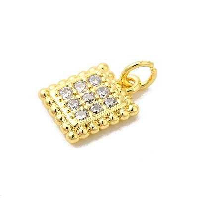 Real 18K Gold Plated Rack Plating Brass Micro Pave Cubic Zirconia Pendants Charms KK-S396-03A-1