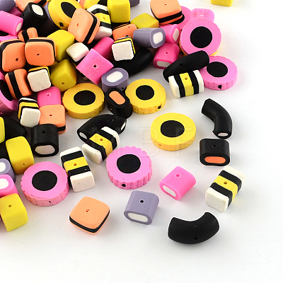 Mixed Shapes Handmade Polymer Clay Beads X-CLAY-R060-113-1