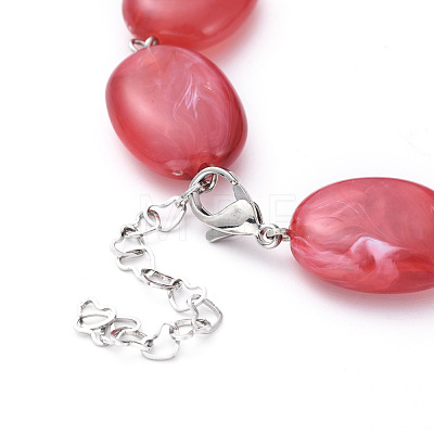 Acrylic Imitation Gemstone Beads Bracelets BJEW-JB04683-01-1