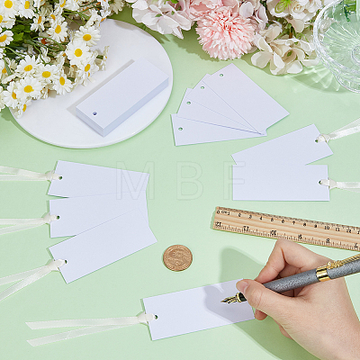 50Pcs Blank Rectangle White Paper Gift Tags CDIS-CN0001-03B-1