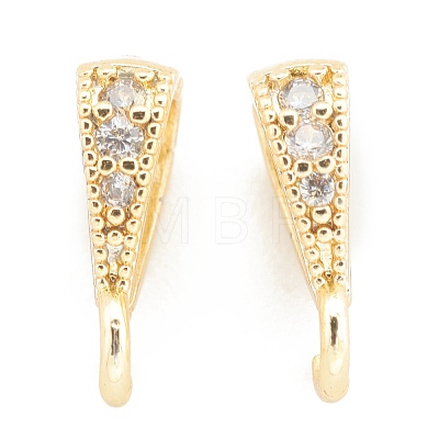 Brass Micro Pave Clear Cubic Zirconia Pendants ZIRC-O042-01G-1