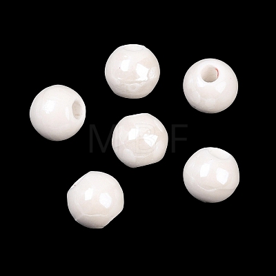 Glazed Porcelain Round Beads PORC-S489-8mm-01-1
