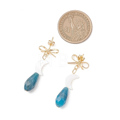 Brass Dangle Stud Earrings EJEW-JE06913-1