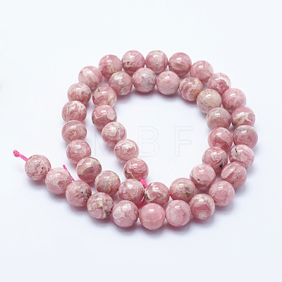 Natural Rhodochrosite Beads Strands G-J369-03-10mm-1