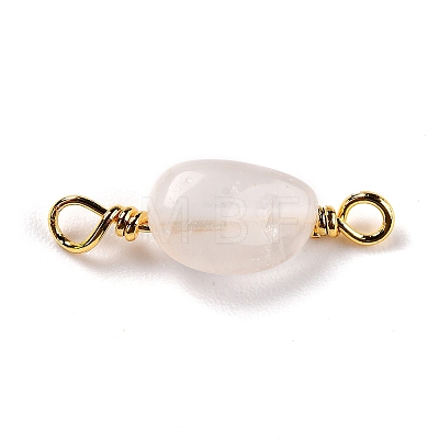 Natural Rose Quartz Links Connectors G-K316-02E-G-RS-1