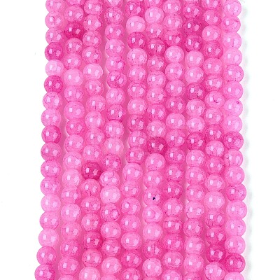 Ombre Effect Dyed Crackle Glass Beads Strands GLAA-Q106-01A-B20-1