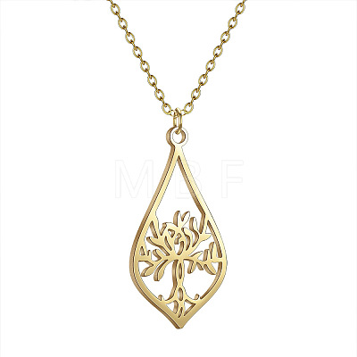 304 Stainless Steel Laser Cut Pendant Necklaces FS-WGA4904-19-1