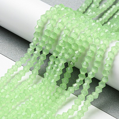 Imitation Jade Glass Beads Strands GLAA-F029-J4mm-01-1