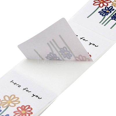 200Pcs Rectangle with Flower Here for You Theme Paper Self-Adhesive Stickers AJEW-S084-02E-1