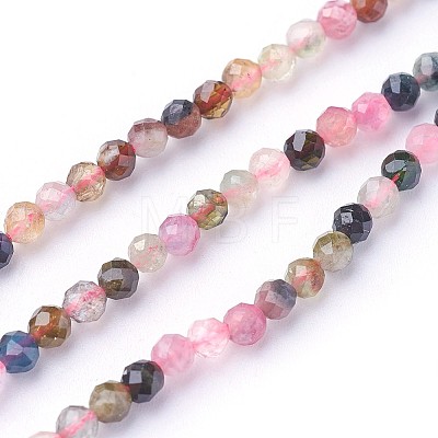 Natural Multicolor Tourmaline Beads Strands X-G-F619-20B-3mm-1