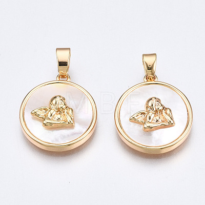 Natural Sea Shell Pendants KK-Q277-013-NF-1