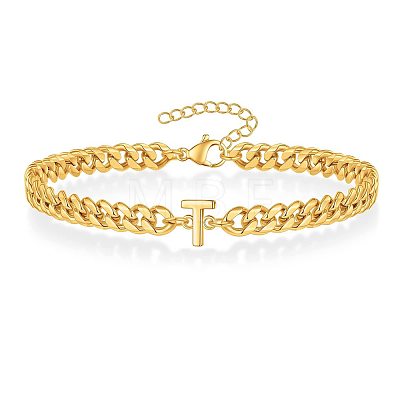 Letter 304 Stainless Steel Link Bracelets FS-WG7830E-19-1