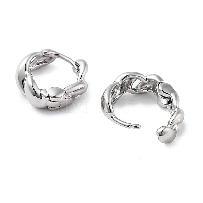 Brass Curly Hoop Earrings for Women EJEW-F347-01P-01-1