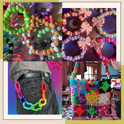 800Pcs Opaque Plastic Beads KY-SP0001-47E-1