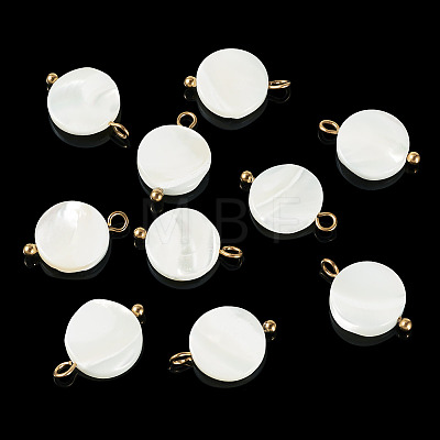10Pcs Natural Shell Disc Pendants STAS-TA0006-28-1