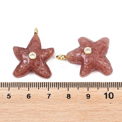 Natural Strawberry Quartz Pendants G-H353-01G-04-1