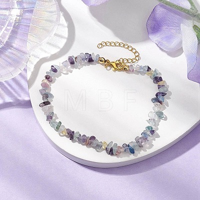 Natural Fluorite Anklets AJEW-AN00592-02-1