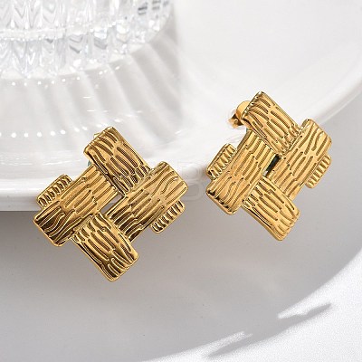 304 Stainless Steel Stud Earrings for Women EJEW-K306-26G-1