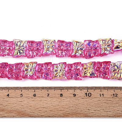 Baking Paint Electroplate Transparent Glass Beads Strands EGLA-N020-05B-1
