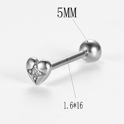 316L Surgical Stainless Steel Micro Pave Clear Cubic Zirconia Tongue Rings FS-WG6EDE0-02-1