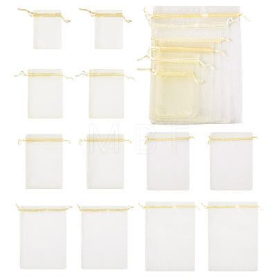 60Pcs 6 Styles Rectangle Organza Bags Jewellery Storage Pouches Wedding Favour Party Mesh Drawstring Gift Bags OP-TA0001-09-1