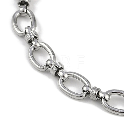 Anti-Tarnish 304 Stainless Steel Oval Link Chain Anklets AJEW-A057-06P-1