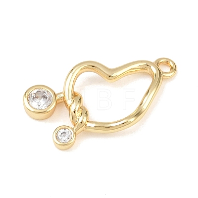 Brass Micro Pave Clear Cubic Zirconia Pendants KK-G545-06G-1