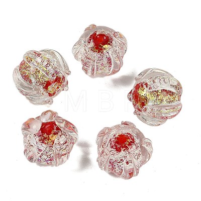 Handmade Gold Foil Lampwork Glass Beads FOIL-K003-03D-1