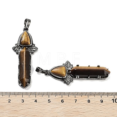 Natural Tiger Eye Sword Big Pendants G-Q163-08AS-08-1