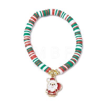 Polymer Clay Beaded Stretch Bracelets BJEW-JB11162-1