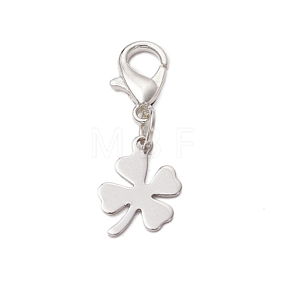 5Pcs Clover 201 Stainless Steel Pendant Decorations SA-CJ81B3-1