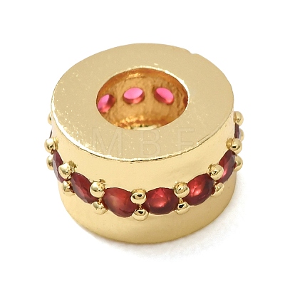 Brass Micro Pave Cubic Zirconia European Beads CU-CBA0A9C-08G-A-1