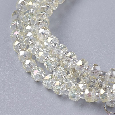 Electroplate Glass Beads Strands X-EGLA-J147-B-FR02-1