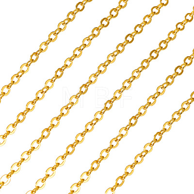 Brass Coated Iron Flat Cable Chains CH-TAC0007-02G-1