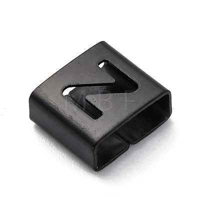 Ion Plating(IP) 304 Stainless Steel Square Slide Charms STAS-L132-18Z-B-1